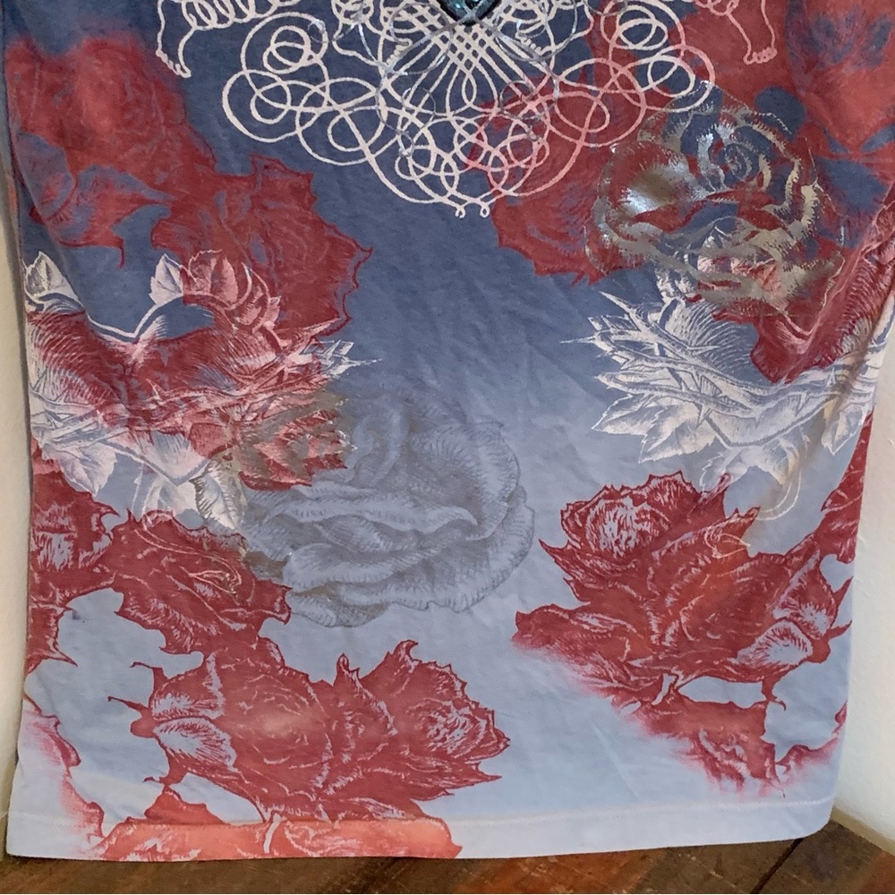 Sinful by Affliction Rhinestone and Rose Top - Picture 8 of 10
